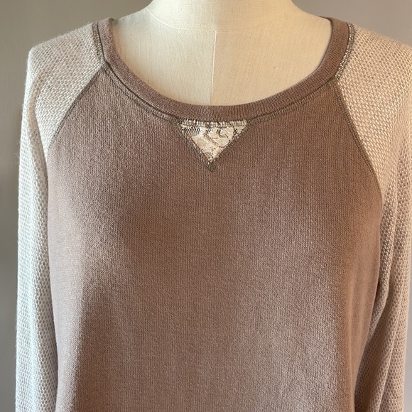 Soft Surroundings Mix media knit sweatshirt top under shirt look L/S size PL - Picture 3 of 16